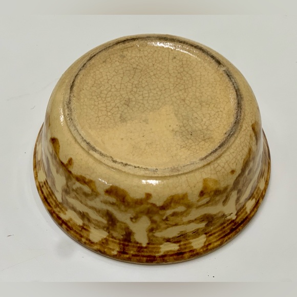 19th Century Antique American Rockingham Melt Glaze Spatter Spongeware Bowl - Picture 9 of 14